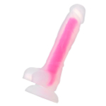 Прозрачно-розовый светящийся в темноте фаллоимитатор 22см ToyFa Beyond Clark Glow 872003