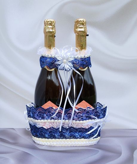 Корзина для бутылок свадебного шампанского Жених и Невеста