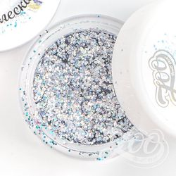 Zoo nail Глиттер голографический Магия Блеска 1244 серебро , 2гр