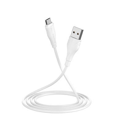 Кабель Borofone BX18 USB-microUSB 2.4A 1м PVC White