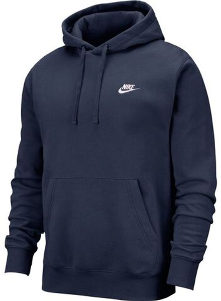 Куртка теннисная Nike Sportswear Club Hoodie PO BB - midnight navy/midnight navy/white
