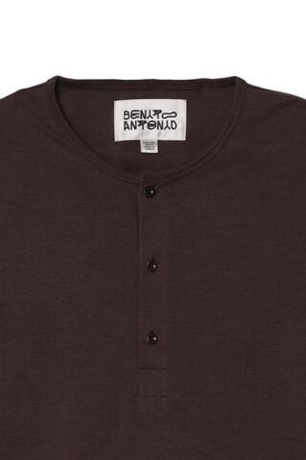 ZARA X BENITO ANTONIO ФУТБОЛКА С ПУГОВИЦАМИ, КОРИЧНЕВЫЙ