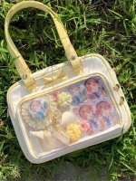 Сумка через плечо с прозрачным окошком желтый бант