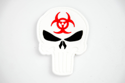 Шеврон Punisher Biohazard 3D PVC. Белый