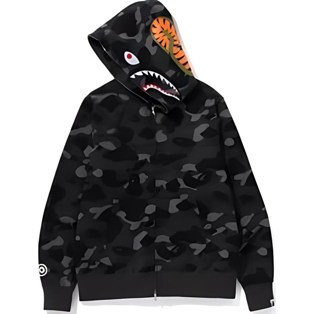 A Bathing Ape Color Camo Shark Wide Fit Full Zip Double Худи черный