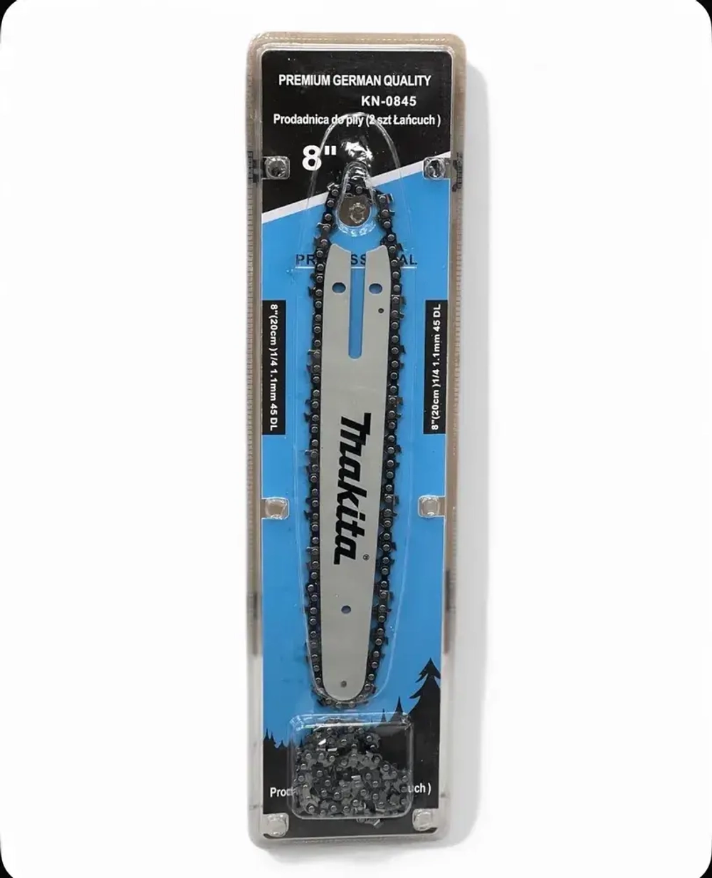 Набор макита шина 24 см 8 дюймов, 2 цепи 1/4 8 дюймов 45 звеньев 1.1 мм.