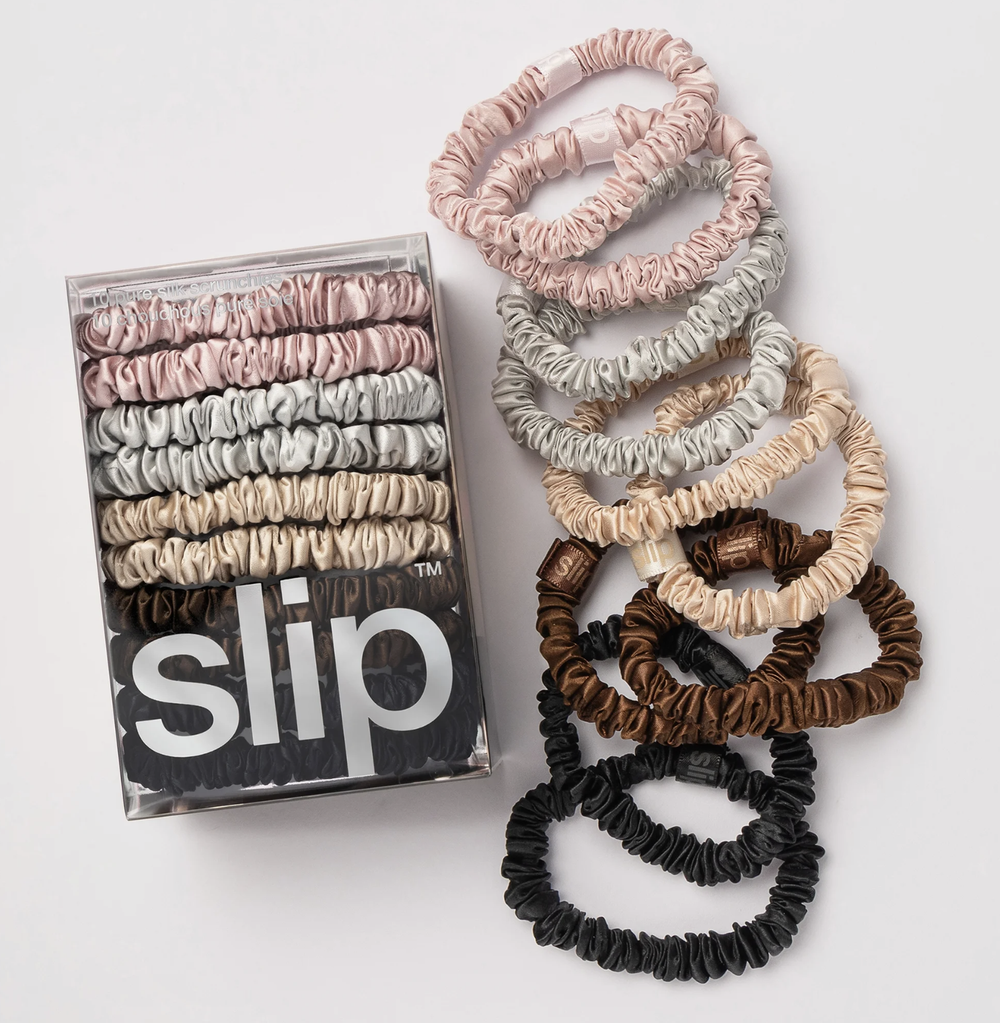 Набор тонких резинок для волос из 100% шелка Slip Silk Mixed