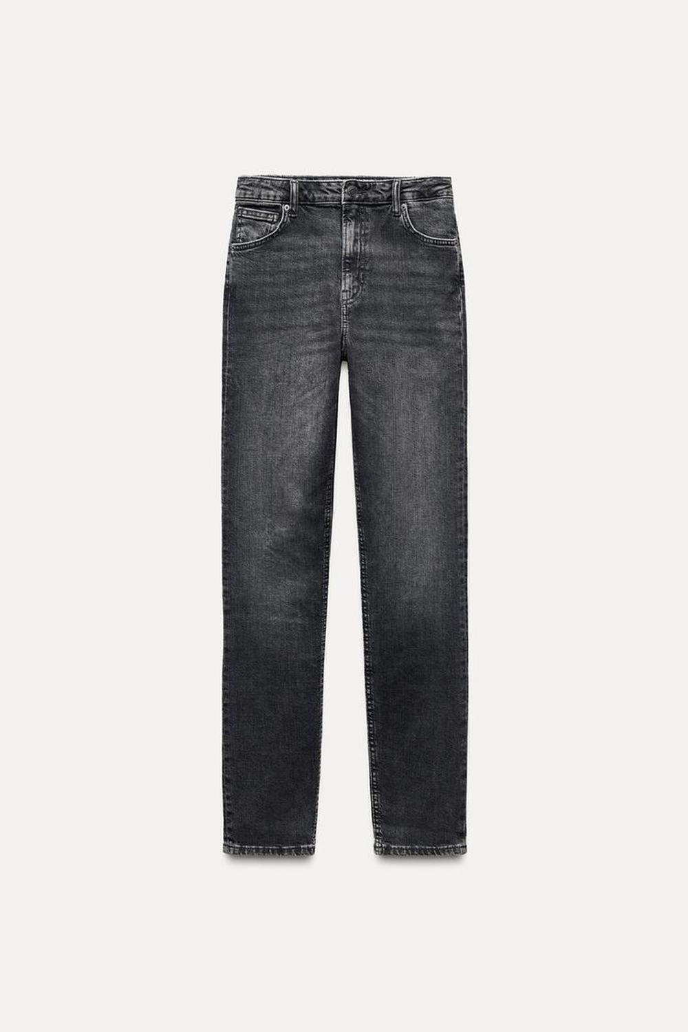 ZARA ДЖИНСЫ SKINNY С ВЫСОКОЙ ПОСАДКОЙ — ZW COLLECTION, СЕРЫЙ
