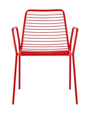 Стул с подлокотниками Дели металл красный