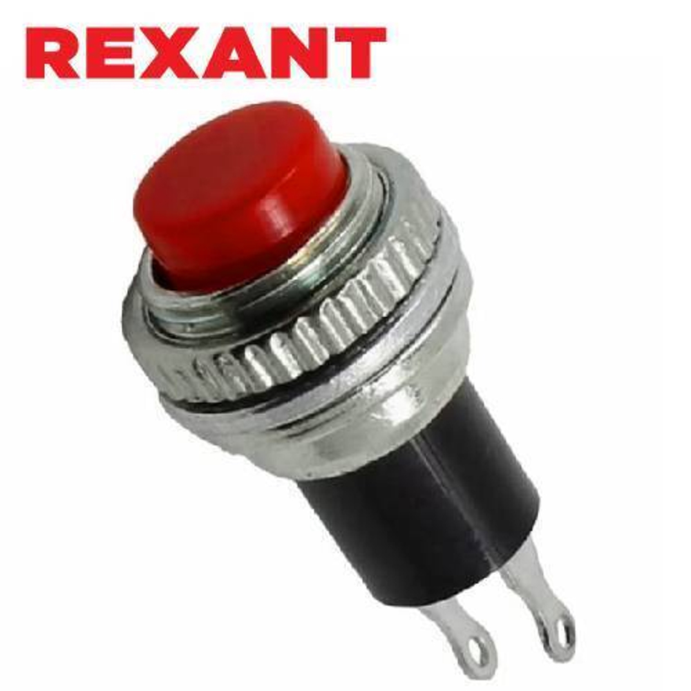 Кнопка-выключатель металл (2С) красный mini Rexant 36-3331