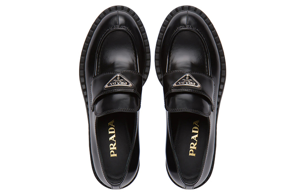 PRADA Leather Loafers "Black" Women"s