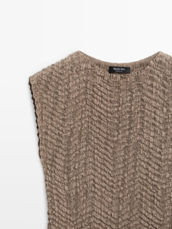 Massimo Dutti Плиссированный топ, оливковый