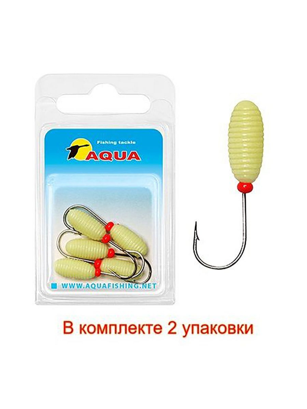 Мормышка фосфорная №76 КОРОЕД, 2 упк по 5шт 0,74g