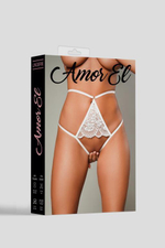 Откровенные высокие трусики с интимным доступом (Размер: L) (Цвет: белый)