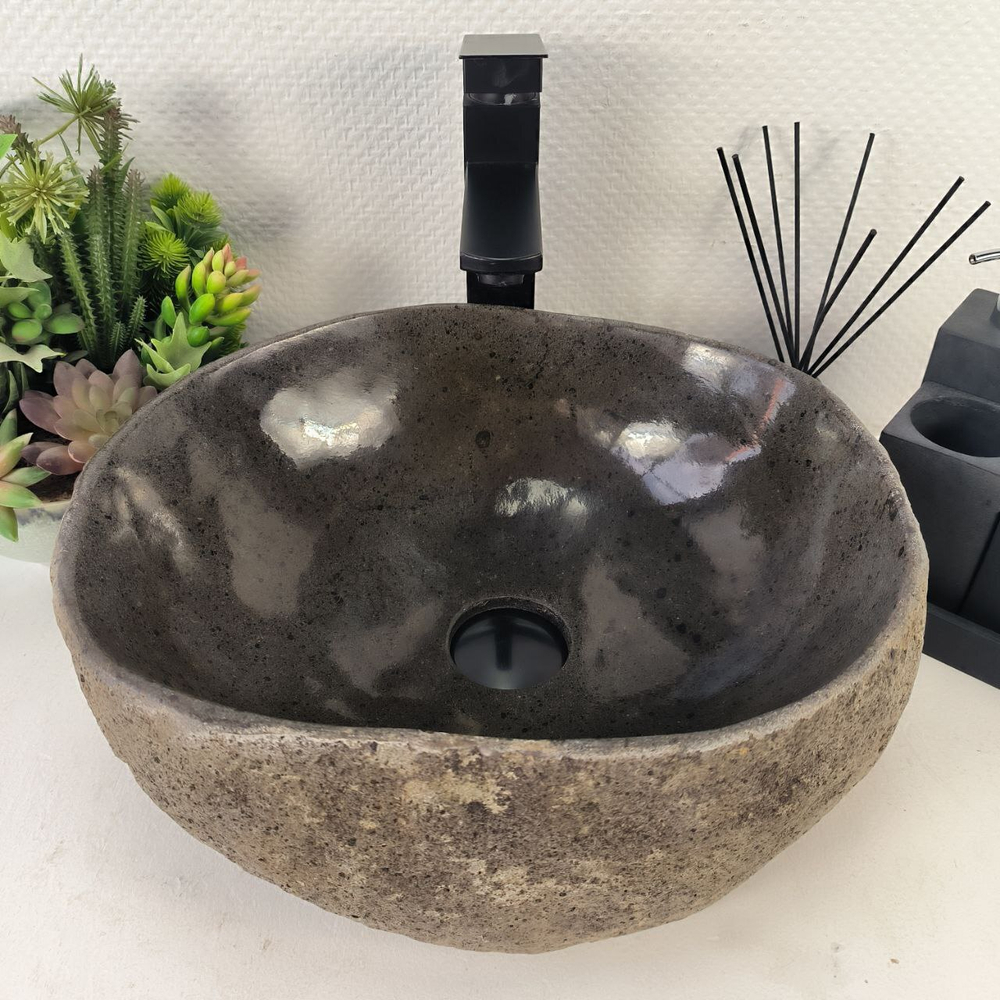 Раковина из речного камня RS-64977 40*34*15 0860