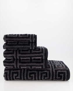 Полотенце 50х100 Cawo Noblesse Elegance Allover 1088 97 черно-серое