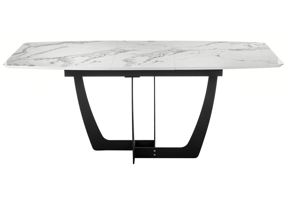 Стол Миссандея 140(180)х85х76 графит / белый мрамор
