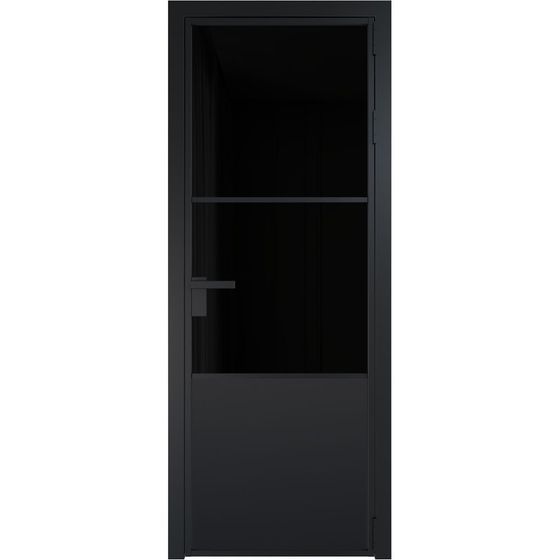 Алюминиевая дверь 20AG чёрная матовая RAL9005 стекло чёрный триплекс
