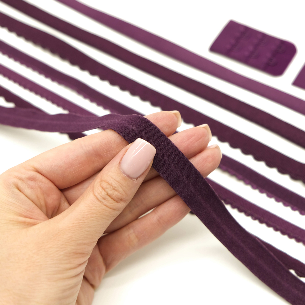 Бейка эластичная отделочная СЛИВА, 15мм