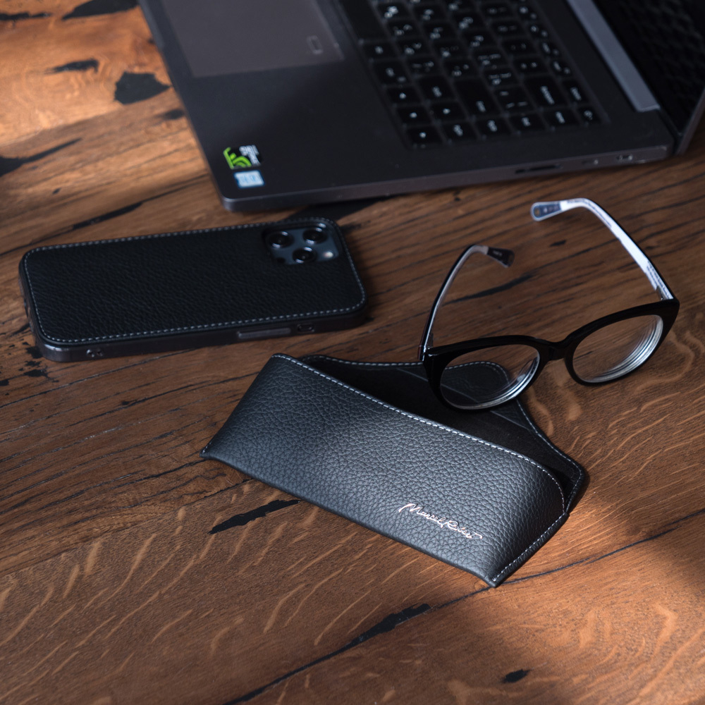 Чехол-накладка для iPhone 12 Pro Max из кожи черного теленка