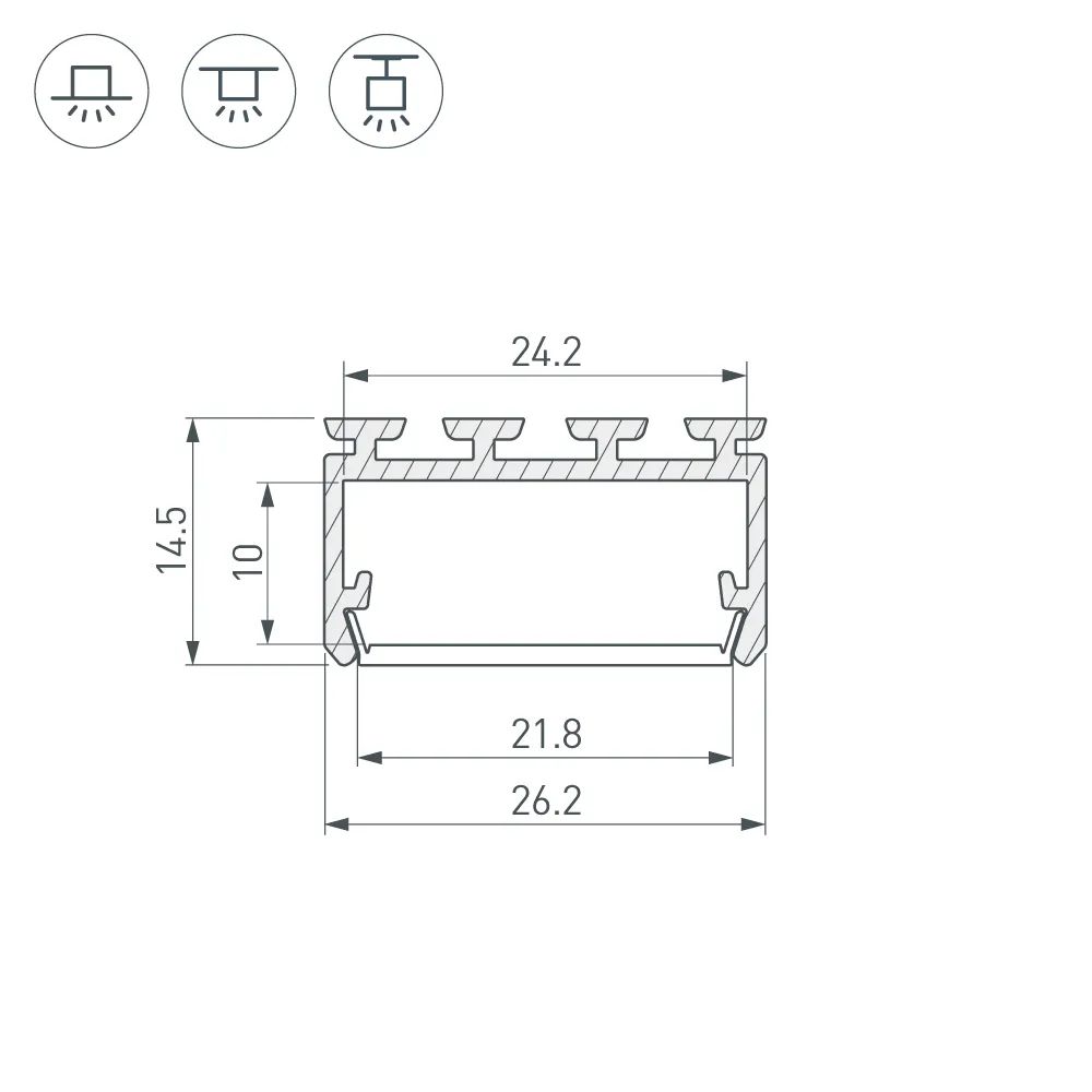 Профиль PLS-LOCK-H15-3000 ANOD (Arlight, Алюминий) 044843