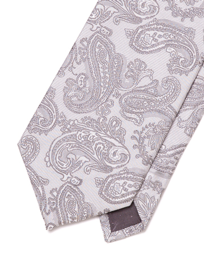 Серый галстук с рисунком пейсли