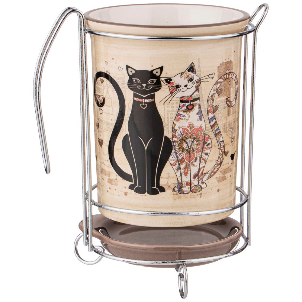 ПОДСТАВКА ПОД КУХОННЫЕ ПРИБОРЫ AGNESS "ПАРИЖСКИЕ КОТЫ" 10,5*16 СМ (КОР=18ШТ.)