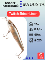 Воблер для рыбалки ADUSTA Twitch Shiner Liner 90F 12гр #004 Hot Tiger
