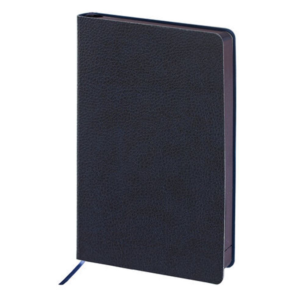Ежедневник недатированный А5 (138х213 мм) BRAUBERG "Stylish", кожзам, гибкий, 160 л., синий, 126223