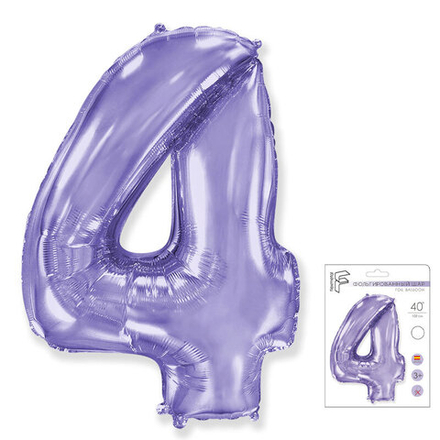 Цифра "4" сиреневый Fm в упаковке
