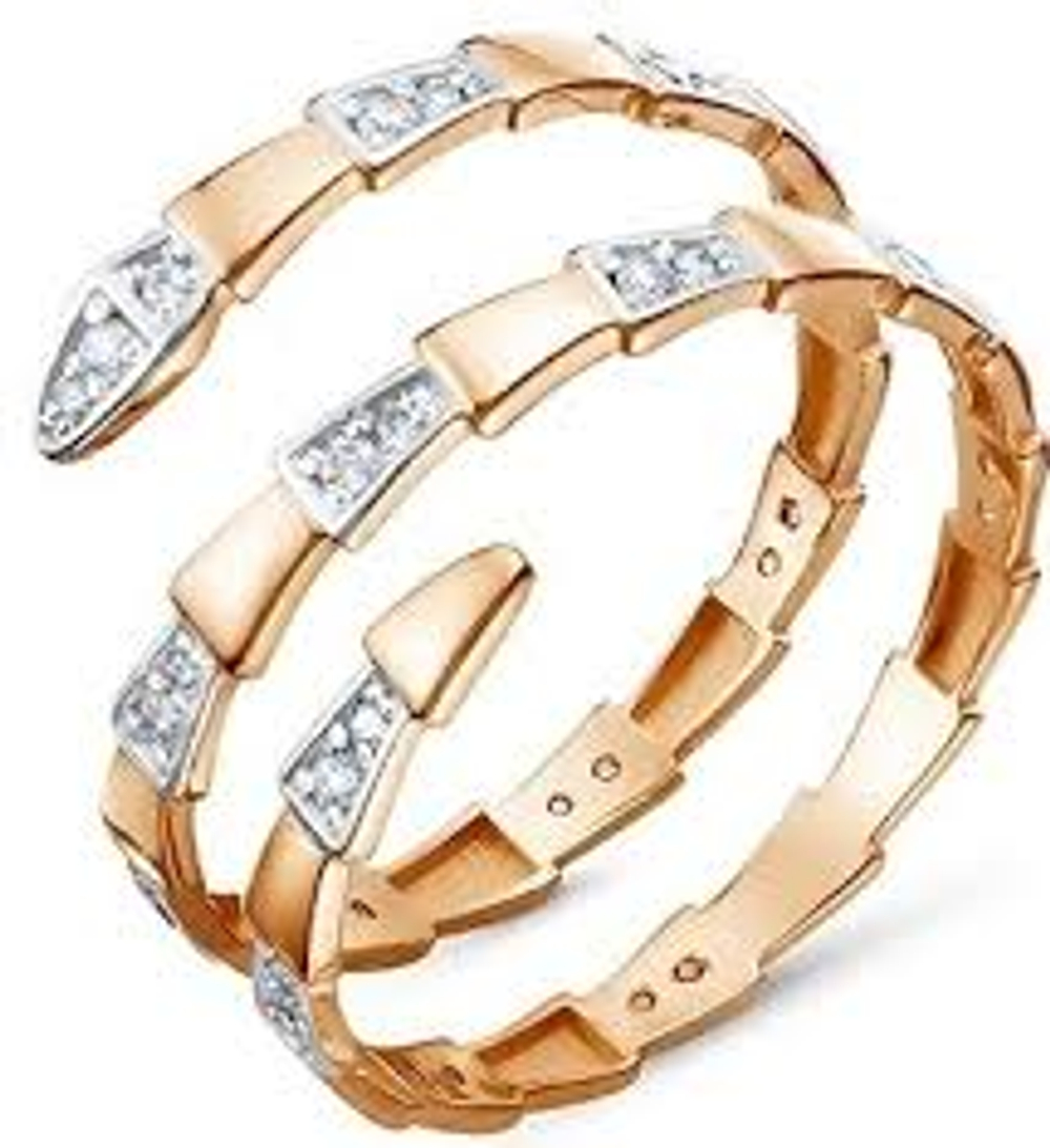 Кольцо из золота с фианитами