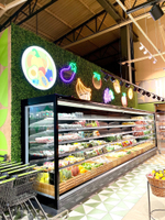 Озеленение зоны фреш в супермаркете "Табрис" панелями из искусственной зелени. г.Краснодар