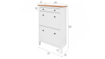 Обувница - аналог IKEA HEMNES / ХЕМНЭС/ ХЕМНЕС / КЫМОР / ИКЕА 89х127x30 см, белый/светло-коричневый