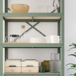 Стеллаж с ящиком - IKEA BROR, 190х40х85 см, серо-зеленый, БРУР ИКЕА