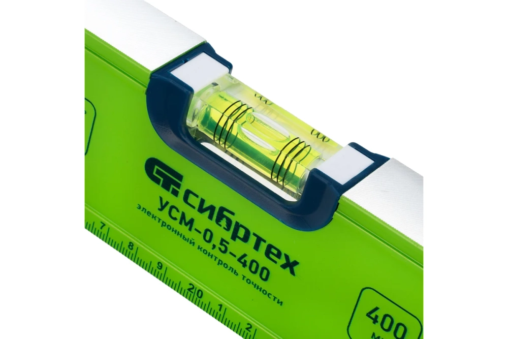 Уровень алюминиевый магнитный Сибртех 400 мм (3 глазка + рукоятки)