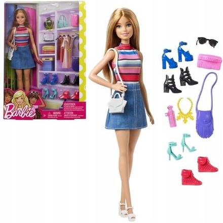 Кукла Barbie Mattel Кукла Барби с аксессуарами для гардероба FVJ42