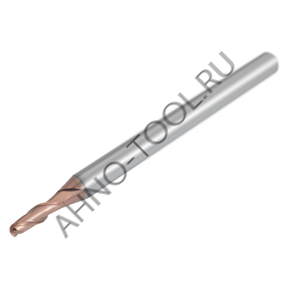 Фреза твердосплавная сферическая  1мм (L=50, l=2, хв=4) Z2 35° по стали, нерж., чугуну BRGM-2B-R0.5S