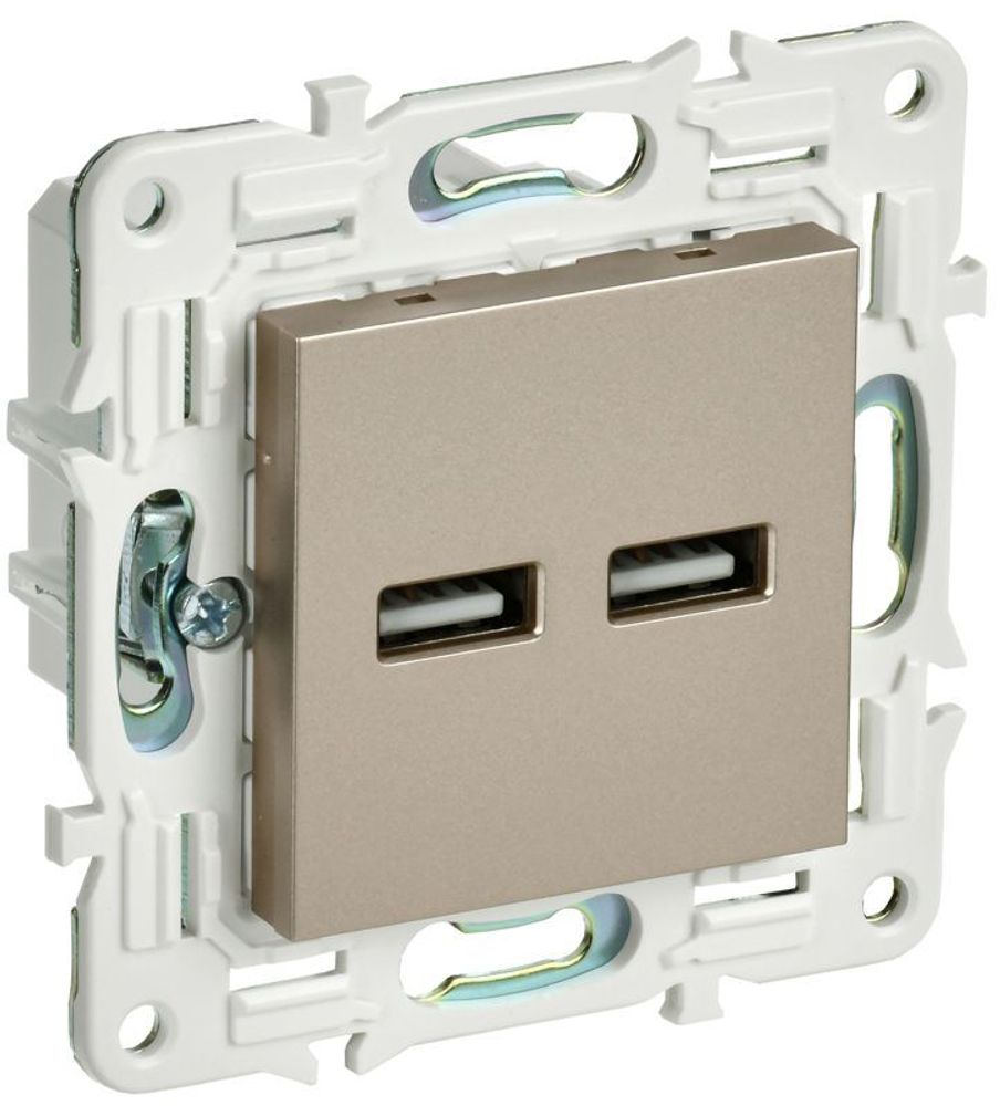 Розетка USB A+A 3.1А SKANDY SK-R15Sh шампань IEK SK-U21-D31-K37 Розетка USB A+A 3.1А SKANDY SK-R15Sh шампань IEK SK-U21-D31-K37