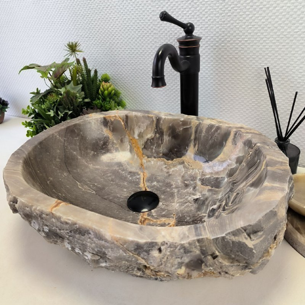 Раковина из оникса Erozy Grey EO-62261 52*39*15 0096