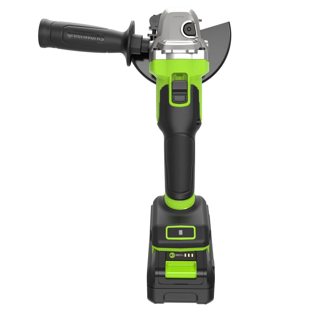 Угловая шлифовальная машина акк. Greenworks AG590, 24V, б/щет, 125 мм, 8500 об/мин, Anti-Kickback,1х5Ач,ЗУ,кор (3201007CUG)