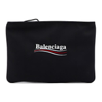 Balenciaga Nylon Fabric Wallet Clutch Large Women"s Black