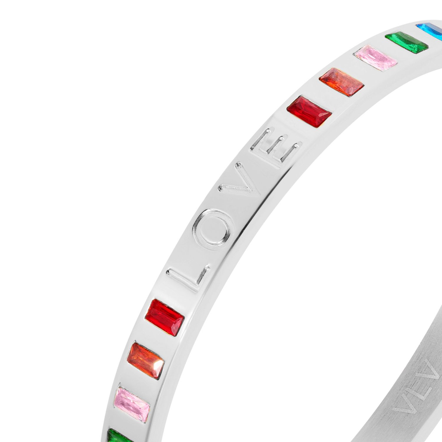 Браслет Love Multicolored Crystals - Silver