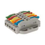 Клемма СМК 222-425P проходная 5 полюсов, с монтажной площадкой (0,08-4 мм²), серая (20 шт./уп.) REXA