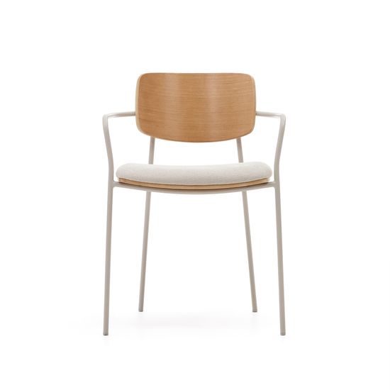 Maureen Штабелируемый стул из дубового шпона с бежевыми ножками La Forma Испания 
