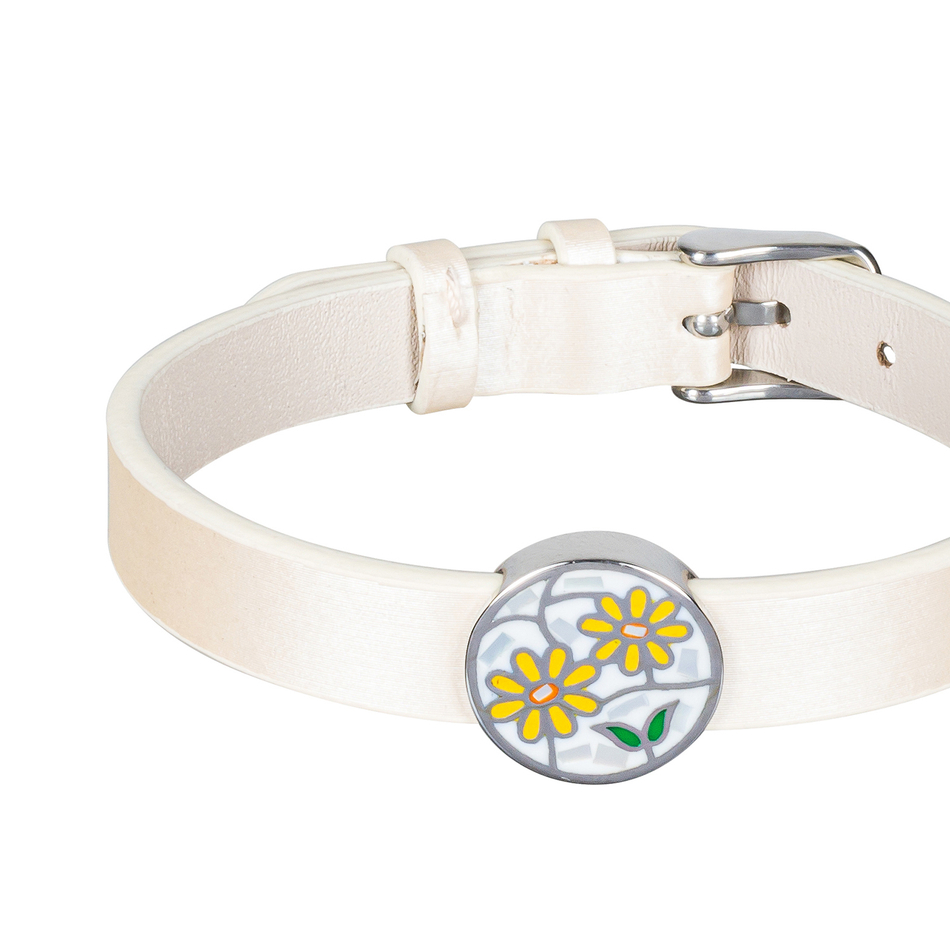 Браслет Fiore Luna на кожаном бежевом ремешке CB03790-4 S