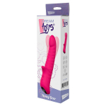 Розовый вибратор Honey Bear с ребрышками - 21,5 см. (Цвет: розовый)