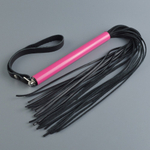 Плеть Sitabella черная кожа розовая рукоять 47 см