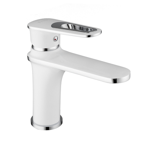 Смеситель для раковины 35к F1049 FRAP (литой, п/гайку, белый/хром, латунь)