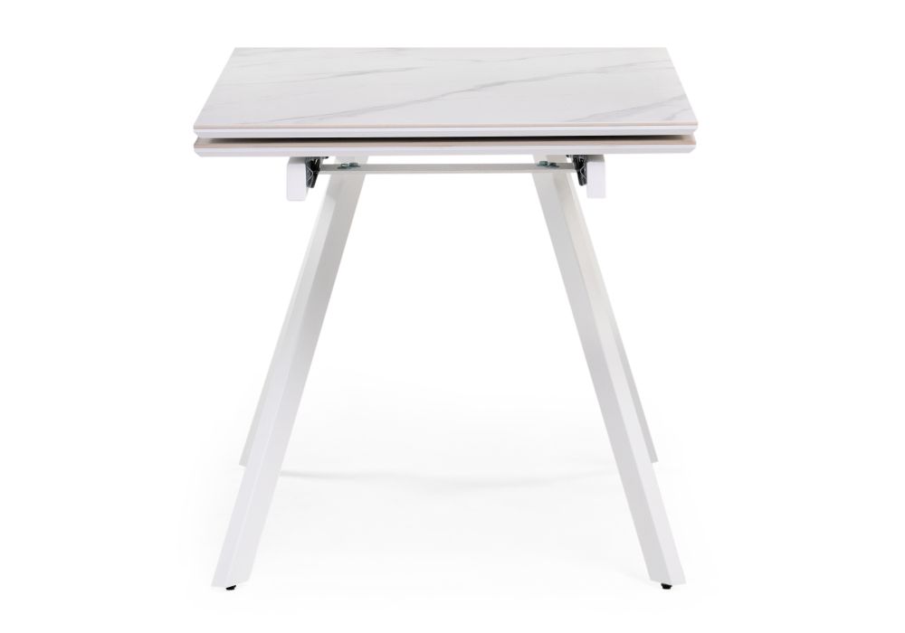 Стол Габбро 140(200)х80х76 белый мрамор / белый