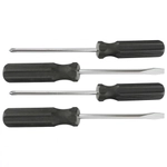 Набор отверток 4 шт, SL5 x 100.6 x 100, PH1 x 100, 2 x 100, углеродистая сталь, пластиковая рукоятка